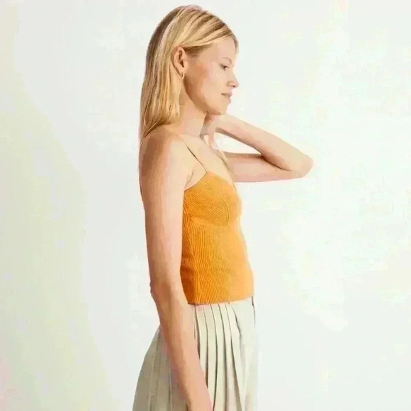 Madewell Corset-Detail Crop Sweater Tank Size Small Sold out online Boho Top - Picture 7 of 9